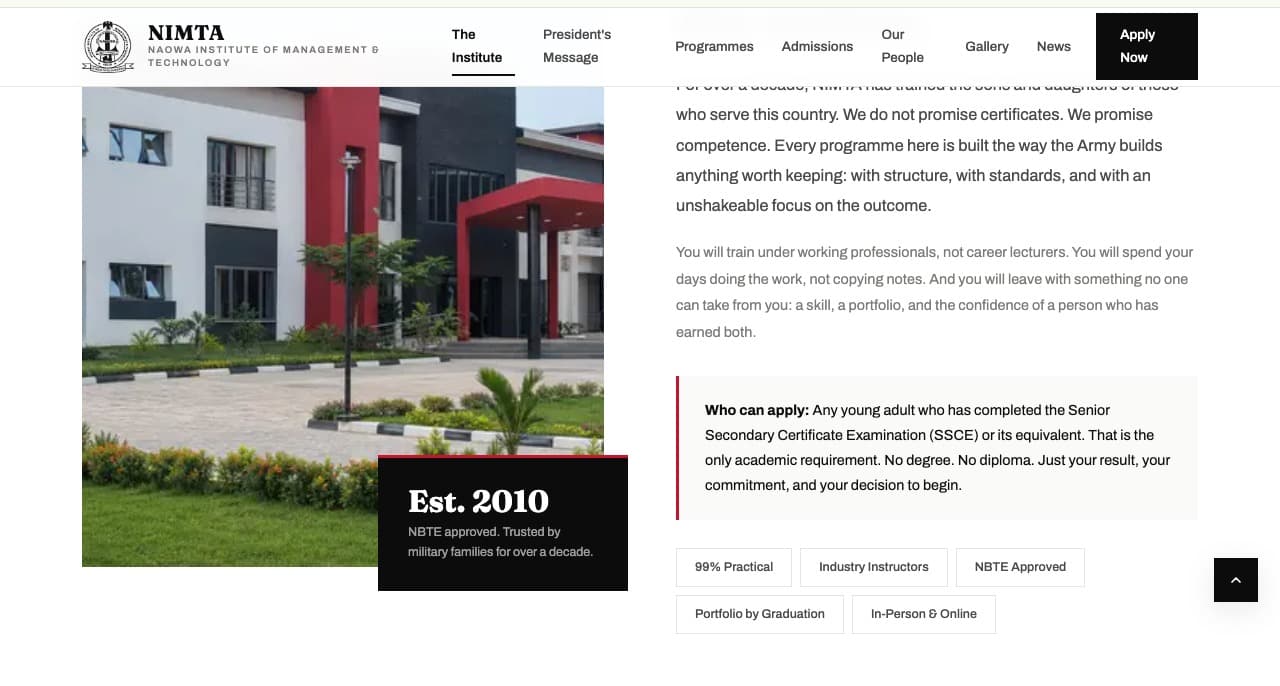 NIMTA campus building